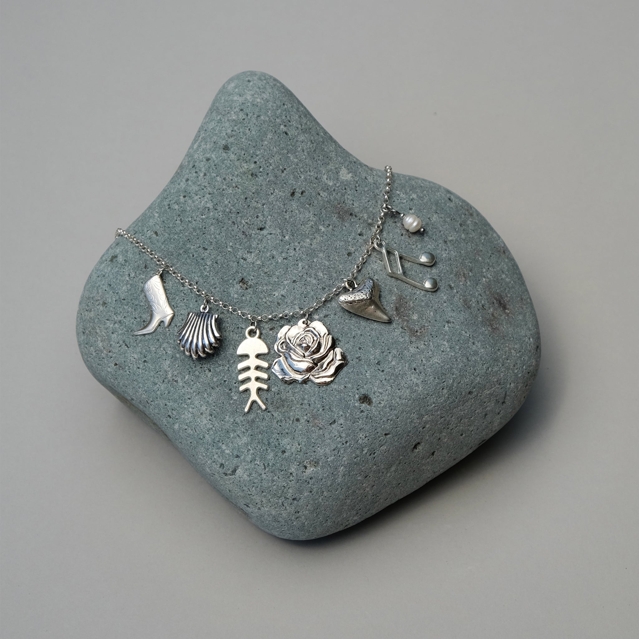 Silver European Collection Charm Necklace